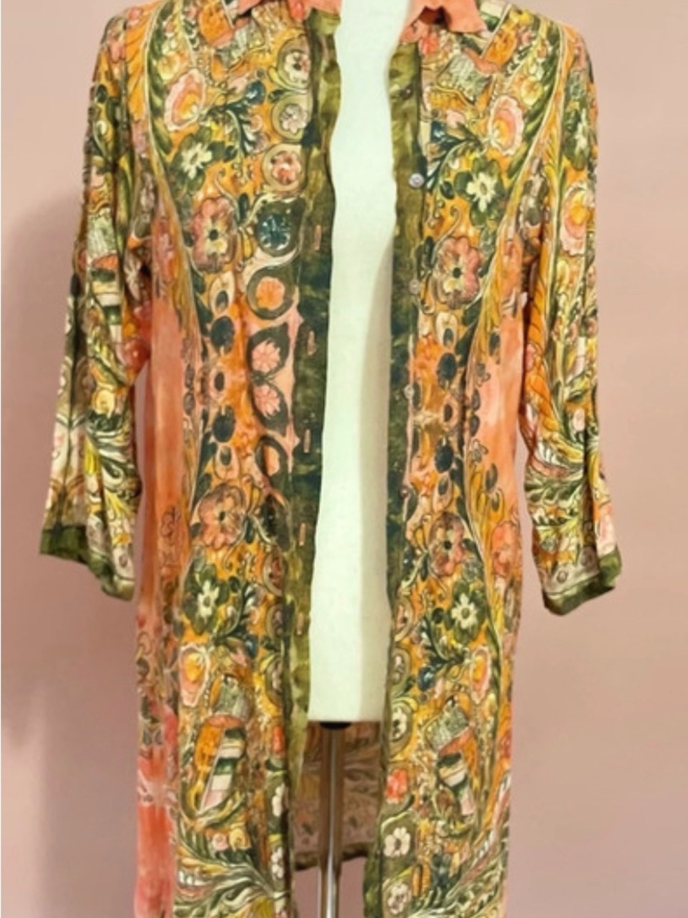 NATURAL LIFE Whimsical Tapestry Shirt Dress Duster